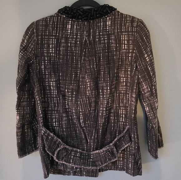 J Crew Size 0 Contessa Tweed Raw Hem Jeweled Suit Jacket Blazer - Picture 5 of 8